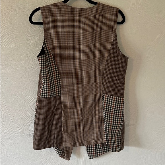 Tracy Evans Vintage Patchwork Plaid Vest.  Size Large. - Picture 6 of 10